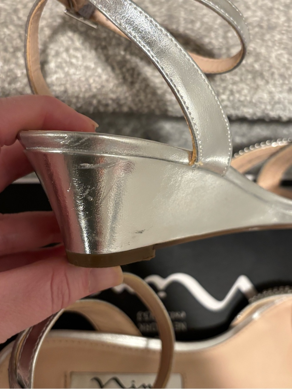 Nina Silver Crystal Strappy Dress Sandals - Picture 10 of 10